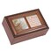 Cottage Garden Treasuring Memories Woodgrain Rope Trim Petite Music Box with Locket Plays Wind Beneath My Wings