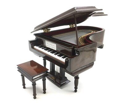 SHTWX Piano Music Box with Bench and Black Case Musical Boxes Gift for Christmas/Birthday/Valentine's Day, Melody Spirited Away