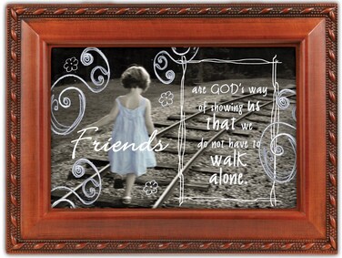 Cottage Garden Friends Woodgrain Traditional Music Box Plays Thats What Friends are for