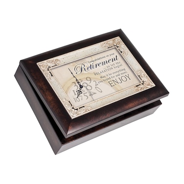 Cottage Garden Retirement Let Relaxation Begin Burlwood Jewelry Music Box Plays Wonderful World