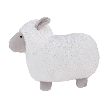 NoJo Together is Better White Plush Decorative Character Lamb Shaped Pillow