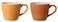 Bloomingville Mugs with handle Hedda, Cups for Coffee and Tea, Set of 2 Styles, Yellow-Orange, Stoneware