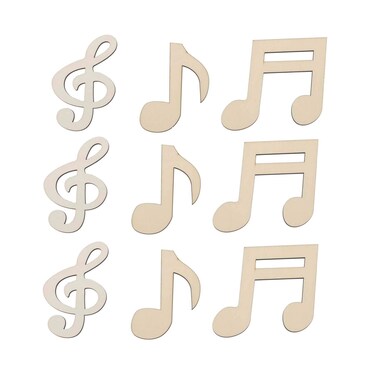 Music Notes Cutouts Musical Notes Wooden Music Concert Theme Party Birthday Party Baby Shower Wall Decoration 9pcs