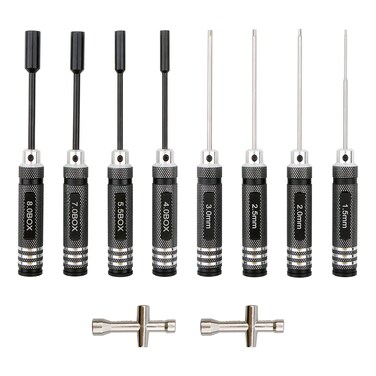 10 Pack RC Hex Driver Tool Kit Hexagon Screw Drivers &amp; Nut Drivers Set 1.5mm 2.0mm 2.5mm 3.0mm Hex Driver 4.0mm 5.5mm 7mm 8mm Nut Driver Cross Wrench RC Tools