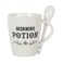 Pacific Giftware Gothic White Morning Potion New Bone China Ceramic Mug and Spoon Set