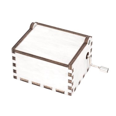 Elanze Designs Vintage Style Hand Crank 2 x 3.5 Inch Wooden Music Box, Classic White Finish, Plays Tune Edelweiss