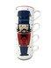 The Cellar 4-Pc. Nutcracker Holiday Cheer Christmas Stackable Porcelain Coffee Mug Set Gift Set
