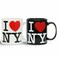 City-Souvenirs I Love NY Mugs Set of 2, Black and White 11oz Ceramic