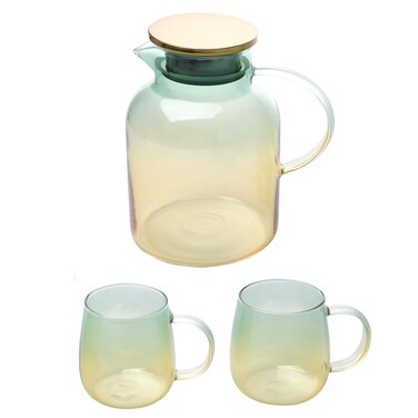 Whole Housewares Glass Teapot Set - Clear Loose Leaf Tea pot (60.8 oz) with Lid and Teacups (13.5 oz each) - Traditional Chinese &amp; Japanese Tea Gift Set for Tea Lovers - Herbal Kettle Tea Pot