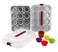 G&amp;S Design Set of Two 12-Cup Muffin Pans with Locking Carrier Lids and 24 Silicone Liners