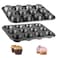 TAOUNOA Muffin Tin, 12-Well Nonstick Cupcake Pan Set of 2, Heavy Duty Steel Muffin Pan