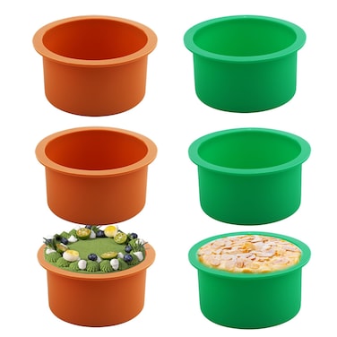 AILEHOPY 4 inch Mini Cake Pans-6Pack Round Cake Baking Pan Silicone Smash Cake Pans, Nonstick Cake Molds for Muffin,Cupcake and Mini Cake Mousse Dessert