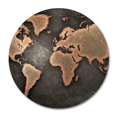 World Map Customized Round Mouse Pad 7.8"X7.8" inch