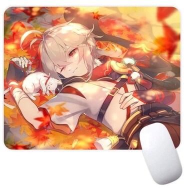 Genshin Impact Kaedehara Kazuha Anime Manga Video Game Non-Slip Mousepad Gaming Computer Mouse Pad Gaming Desktop Laptop Mouse Pad with Stitched Edge 8.7 x 7.1 inches