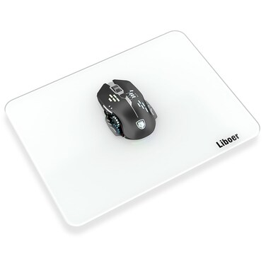 Glass Mousepad 3.0 Large Glass Gaming Mouse Pad with Non-Slip Mat 3MM Game Special Tempered Glass 13.8 * 10.2Inch (Large)