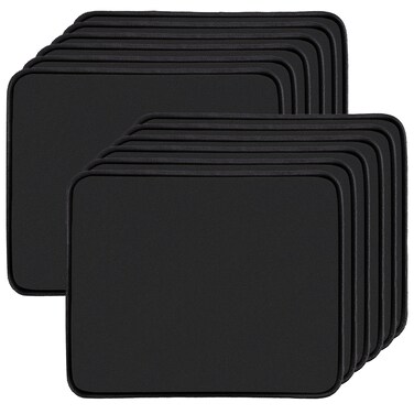 12 Pack Mouse Pad,Gaming Mouse Pads with Non-Slip Rubber Base,Premium-Textured Computer Mouse Mat with Stitched Edge,Waterproof Mouse Pad for Laptop,Computer &amp; PC,Office &amp; Home,10.2x8.2 inch Black