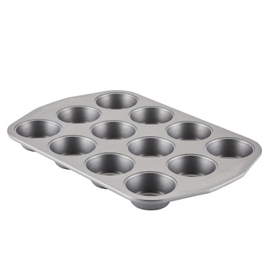 Circulon Total Nonstick 12-Cup Muffin Tin / Nonstick 12-Cup Cupcake Tin - 12 Cup, Gray