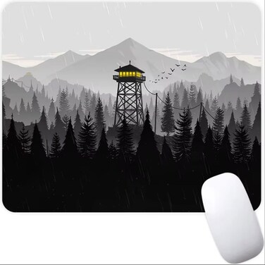 Firewatch Fire Watch Tower Forest Adventure Mystery Scenery Landscape Rain Night Rainy Video Game Non-Slip Mousepad Gaming Computer Mouse Pad Desktop Laptop 7.1 x 8.7 inches