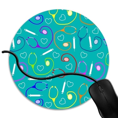 Mouse Pad Gaming Medical Theme Nurse, Premium-Textured Surface, Non-Slip Rubber Base, Laser Optical Mouse Compatible, Mouse mat 1J167