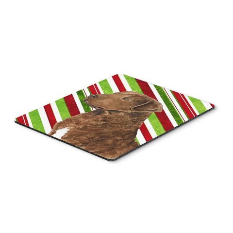 Caroline&#39;s Treasures SS4600MP Chesapeake Bay Retriever Candy Cane Holiday Christmas Mouse Pad, Hot Pad or Trivet for Home Office Gaming Working Computers Laptop Mouse Mat,Washable Large Mousepad