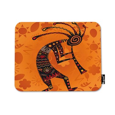 Mugod Kokopelli Mouse Pad Ethnic African Deity of Fertility Decor Gaming Mouse Pad Rectangle Non-Slip Rubber Mousepad for Computers Laptop 7.9x9.5 Inches