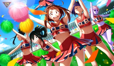 Japanese Anime My Hero Academia Cheerleaders Large Custom Mouse Pad/Playmat - Durable Rubber 14" x 24" for TCG