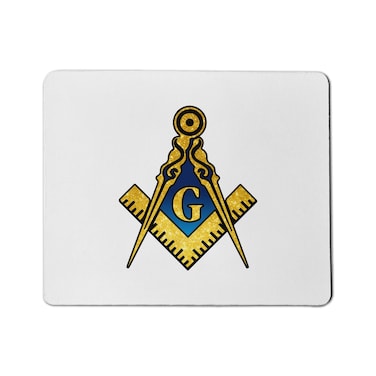 Blue &amp; Gold Square &amp; Compass Masonic Mouse Pad