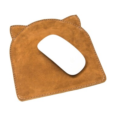 Hide &amp; Drink Soft Leather Cat Mouse Pad Handmade Swayze Suede