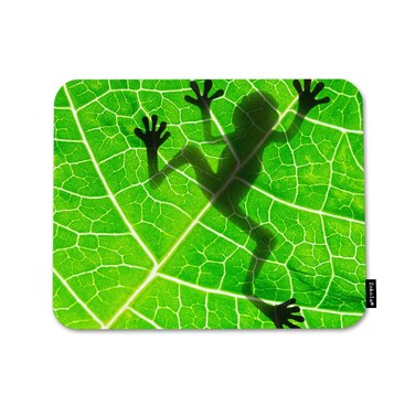Beabes Frog Square Mousepads Desktop Notebook Mouse Mat Animal Tree Frog Shadow On Green Tree Leaf Mouse Pads for Working and Gaming Office Accessories Desk 9.5X7.9 Inch