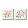 Flowers Picture Wall Art Print: Floral Painting Blossom Artwork on Wrapped Canvas for Bedroom (12" x 12" x 2 PCS, Multiple Sizes/Material)