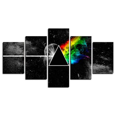 LiftGather 5 Piece printed rock music canvas painting for living room home decor Canvas art wall poster Framed Ready to Hang (60" W x 32" H,Framed)