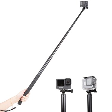 79inch Long Selfie Stick for GoPro 13/12 11 10 9 8 7 6 5 Blcak 4 Silver Go Pro Max Session, DJI Osmo Action 5 4 3 2,AKASO,Insta360 One RS R Cameras, 45-200cm Extendable Pole Monopod
