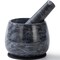 Fasolahome Heavy Duty Mortar and Pestle, Natural Marble Mortar and Pestle Set, Spice Herb Grinder Make Fresh Guacamole, Salsa, Pesto, Stone Grinder Bowl, 1.5 Cup