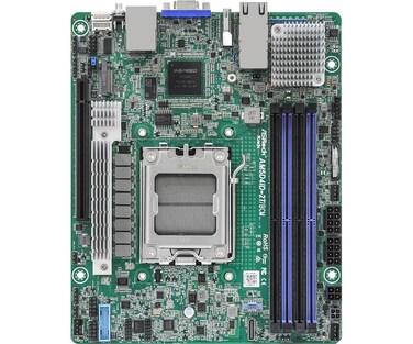 ASRock Rack AM5D4ID-2T/BCM Deep Mini-ITX Server Motherboard AMD Ryzen 7000 AM5 (LGA 1718) KNOLL3 X300 Dual 10G LAN