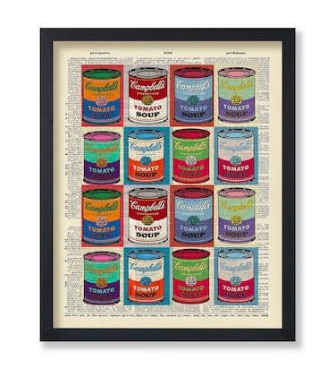 Poster Master Dictionary Art Poster - Campbell's Soup Cans Print - Warhol Art - Tomato Soup Art - Pop Art - Gift for Men &amp; Women - Wall Decor for Living Room, Bedroom or Dorm - 8x10 UNFRAMED Wall Art