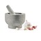NutriChef 6&quot; Mortar and Pestle Set - Heavy Duty 100% Natural Unpolished Granite - Slip Resistant Molcajete Stone Bowl - Make Fresh Guacamole, Salsa, Crush Herbs &amp; Spices - 2 Cup Capacity, Gray