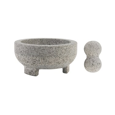 Farberware Professional Granite Molcajete Mortar and Pestle Stone Grinder, 4-Cup, Gray