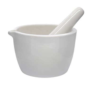 EISCO Porcelain Mortar &amp; Pestle Set, 13.5oz (400ml) - Heavy Duty - Unglazed Grinding Surface - Excellent for Kitchen or Laboratory - Grinds Powdered Chemicals, Herbs, Spices, Pills - White Labs