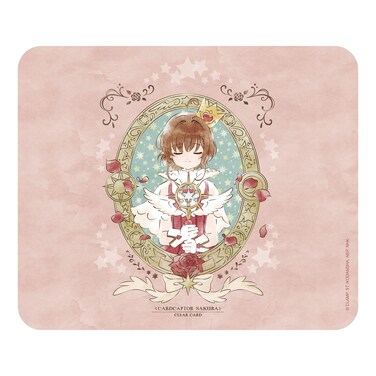 ABYSTYLE Cardcaptor Sakura Red Hearts Mousepad 9.25" x 7.7" Square Mouse Pad Precision Speed and Non-Slip Rubber Base Anime Manga Office Desktop Accessories Gift