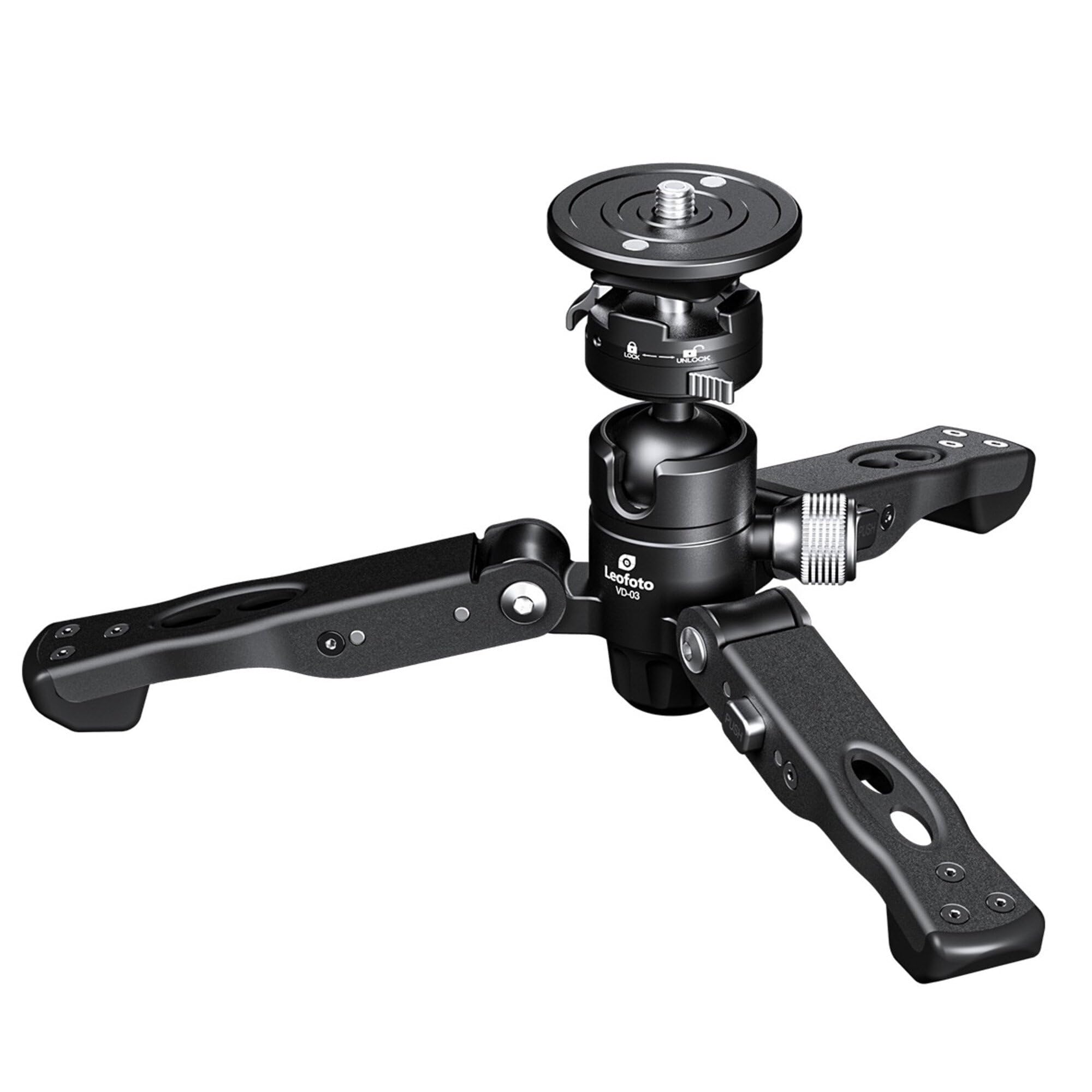 leofoto Leofoto vd-03 Monopod Tilt Base Stand Ground Pod W Ball Head Quick Release Combo