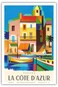 Visitez (Visit) La C&ocirc;te D'Azur - France - French Riviera - Vintage Travel Poster by Jacques Nathan-Garamond c.1953 - Master Art Print (Unframed) 12in x 18in