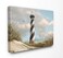 Stupell Industries Cape Hatteras Black and White Swirl Shore Side Lighthouse with Sand Dune Canvas Wall Art, 16 x 20, Multi-Color