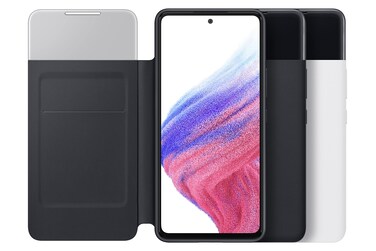 Samsung Galaxy A53 5G Smart S View Wallet Cover, Protective, Eco-Friendly Phone Case with Hidden Card Pocket, US Version, Black