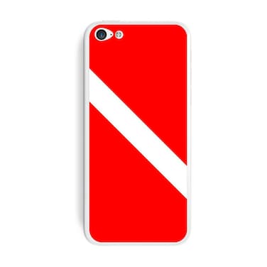 Graphics and More Diving Flag - Scuba Diver Dive Protective Skin Sticker Case for Apple iPhone 5C - Set of 2 - Non-Retail Packaging - Opaque