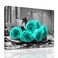 YMYXMC33 Teal Rose Flower Picture Decor Wall Art Canvas Print Black and White Poster Country Love Decoration Bedroom Kitchen Bathroom12x15