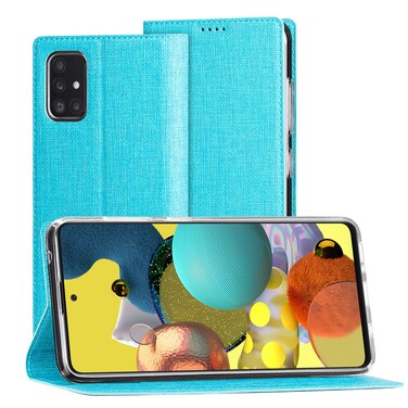 Feitenn Galaxy A51 5G Case, Samsung A51 5G Flip Case, Folio Slim Cover Stand ID Credit Card Slots Bumper Magnetic PU Leather Clear TPU Rubber Shockproof Shell Skin for Samsung Galaxy A51 5G - Blue