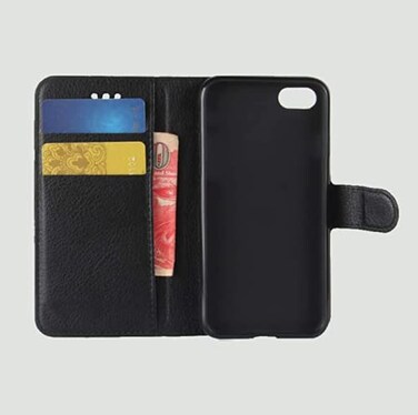 PTN UK iPhone 6 Leather Case, Premium Leather Wallet Case with [Kickstand][Card Slots] [Magnetic Closure] Flip Notebook Cover Case for iPhone 6 / 6S Black