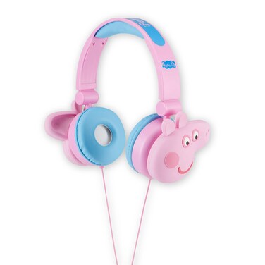 Peppa Pig Over-Ear Headphones for Kids - Adjustable Headband, Stereo Sound, Tangle-Free Cable, Volume Control, and 3.5mm Jack - Perfect for School, Home, and Travel