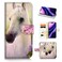 for iPhone 11, Designed Flip Wallet Phone Case Cover, A31206 White Horse