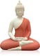 Houlu 12 inch Ceramic Buddha Statue, Sitting Buddha, Meditating Seated Buddha Figurine for Home Decor, Office Decor, Garden Decor, Indoor/Outdoor - Red
